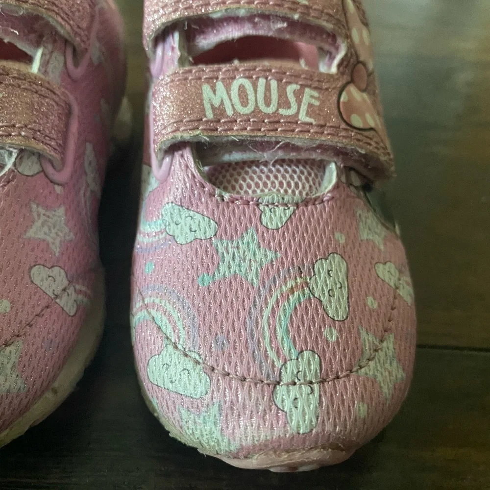 Disney Sneakers, Girls Pink and White, Size 7